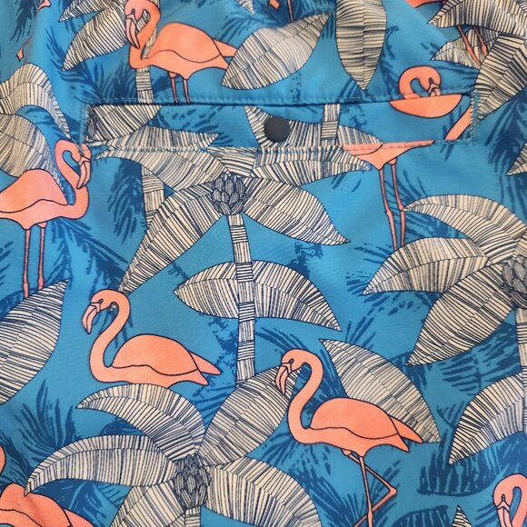 Projek Raw Board Shorts Swim Trunks Surf Stretch Pink Flamingos Tropical XL NEW - Picture 4 of 11